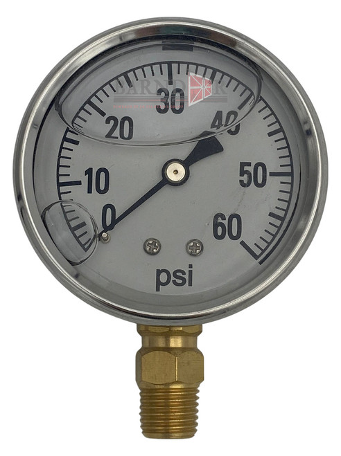 Valley Industries 2.5" SS O.E.M. Liquid Filled Gauge, 60PSI | 2241GXB60