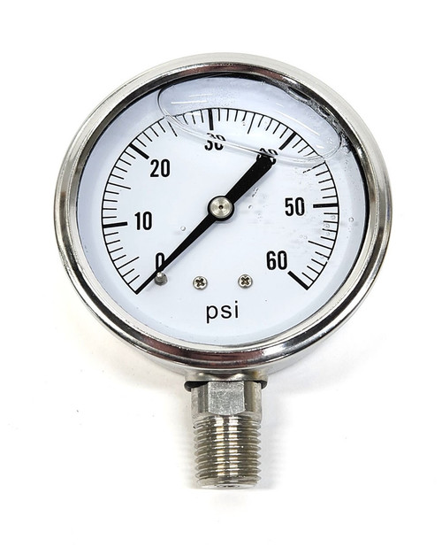 Valley Industries 2.5" SS Liquid Filled Gauge, 60PSI | 2154GXX60