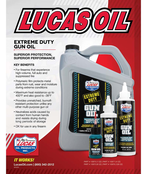 LUCAS 1oz Extreme Duty Gun Oil (2) Needle Oiler 10875 & (1) Grease Tube  10889 – Tacos Y Mas