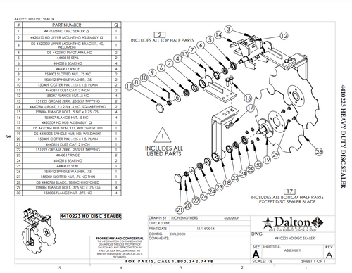 Dalton Ag Heavy Duty Disc Sealer, Flange Nut, .5 NC | 158007