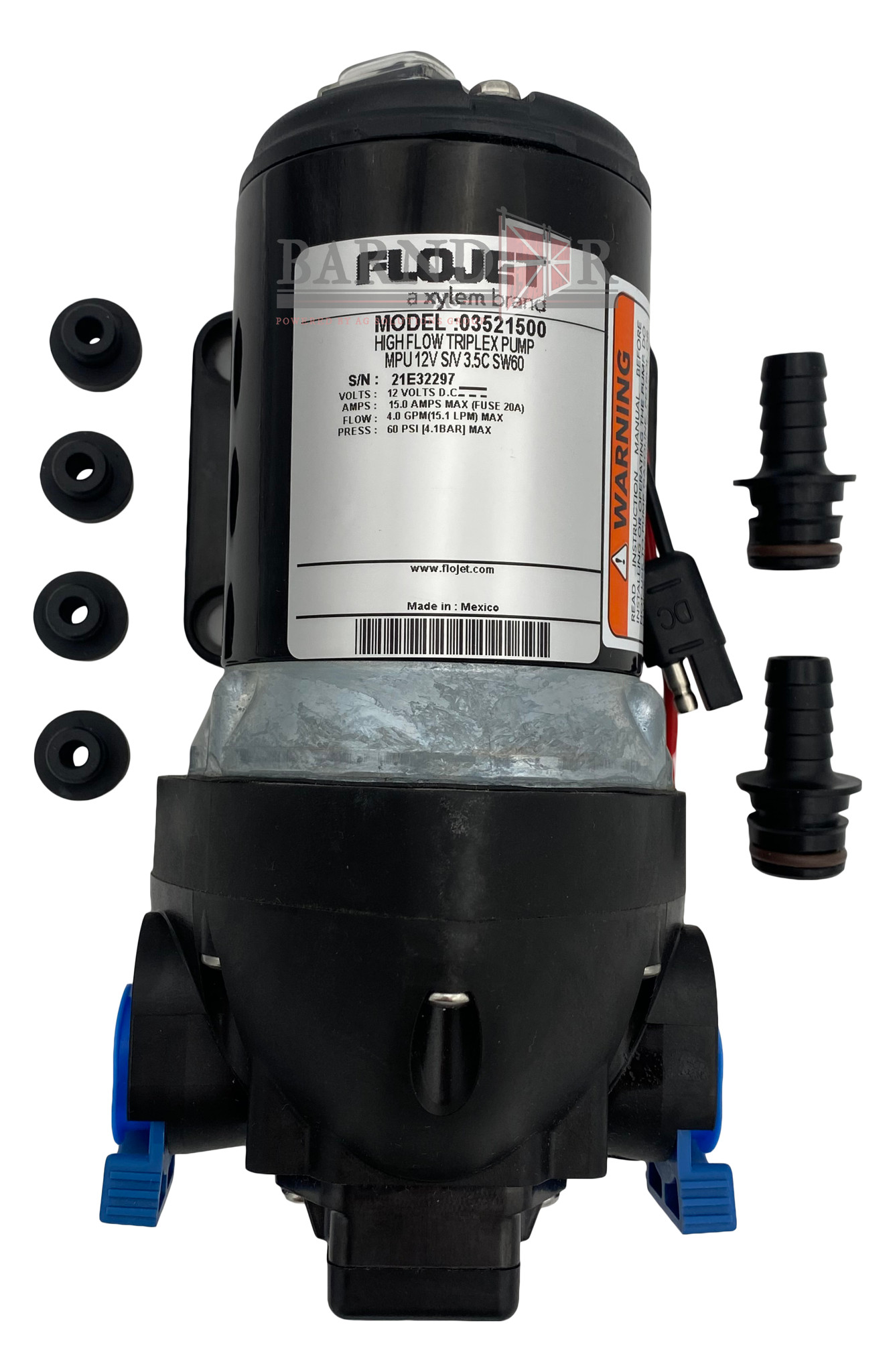 Flojet Triplex Pressure Pump 12v DC (Santoprene/Viton) 13.6 L/Min