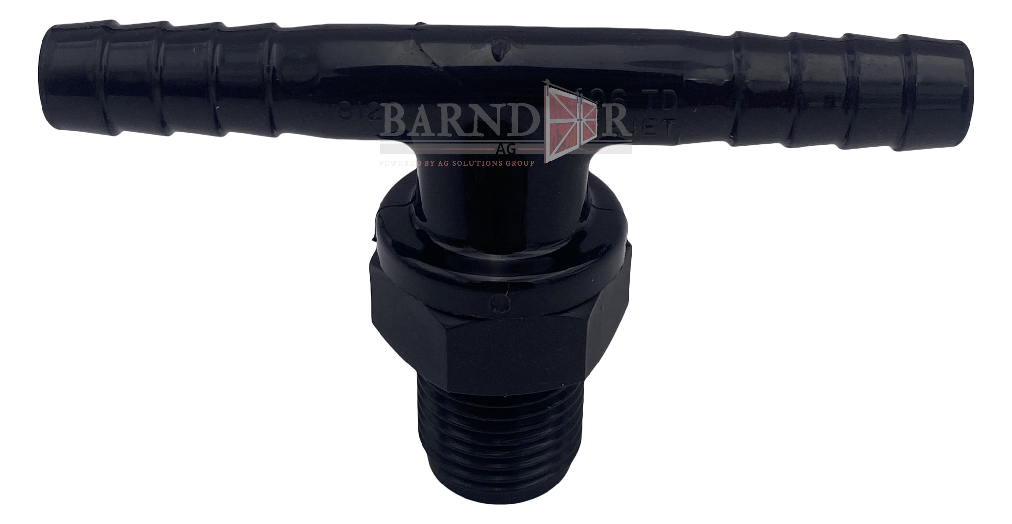 TeeJet 3/8″ Hose Barb Nozzle Body Tee w/ 11/16″ MPT | 8120-NYB-406TD