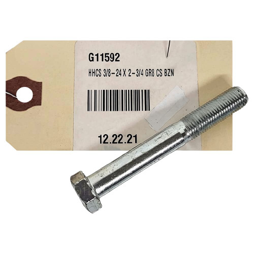 Kinze Hex Head Cap Screw, 3/8-24 X 2-3/4 GR8 CS BZN | G11592 | Barndoor Ag