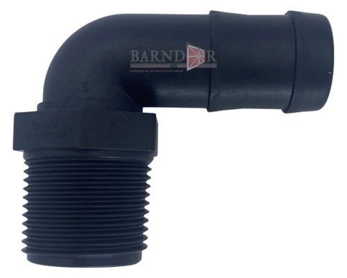 Banjo Polypropylene Hose Fitting - 90 Degree Elbow 1" NPT Male To 1-1/4" Barbed