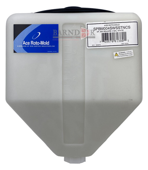 Den Hartog 4 Gal Square Rinse Tank w/8″ Lid & 1-1/4″ Spinweld