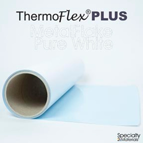 Metal Flake Pure White - 15" x 1 Yard Roll - ThermoFlex Plus