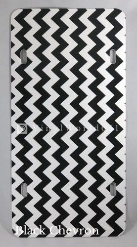 Black Chevron Plastic License Plate