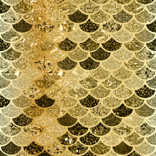 Gold Mermaid - 12" x 12" Sheet - Pattern Adhesive Vinyl