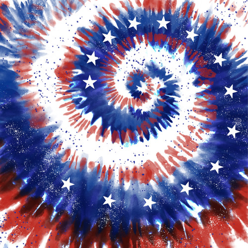 Fourth Of July Tie Dye #5 - 12" x 12" Sheet - Pattern Adhesive Vinyl