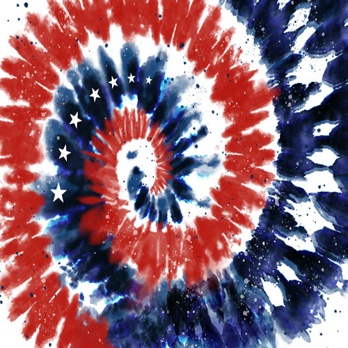 Fourth Of July Tie Dye #1 - 12" x 12" Sheet - Patterned Heat Transfer