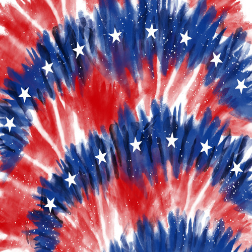 Fourth Of July Tie Dye #2 - 12" x 12" Sheet - Patterned Heat Transfer