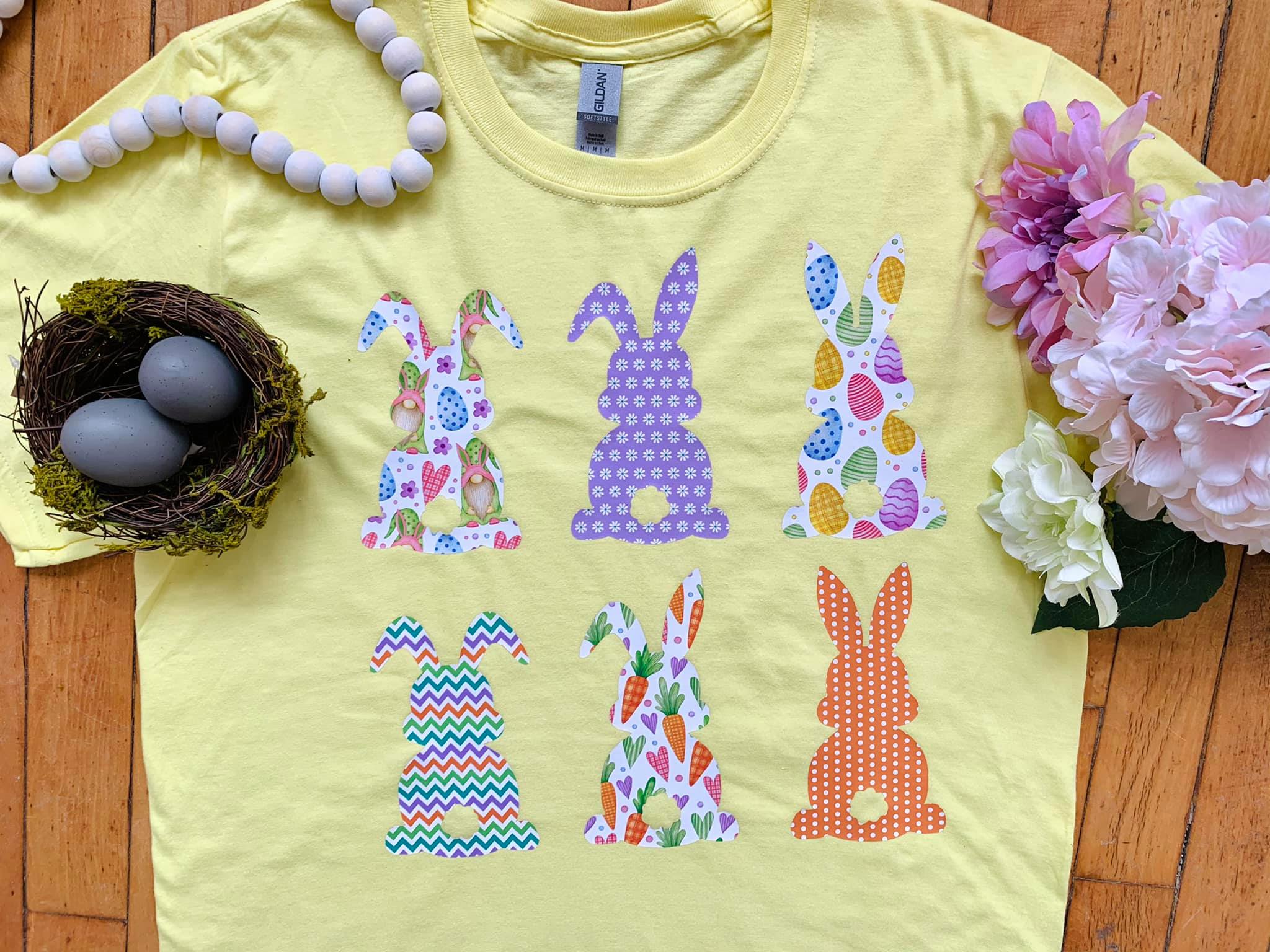 Easter Decorations Happy Easter Day Heat Transfer Vinyl HTV Iron on Vinyl Bundle Bundle Suitable for Shirts Patterns Plastic D, Size: One size, Clear