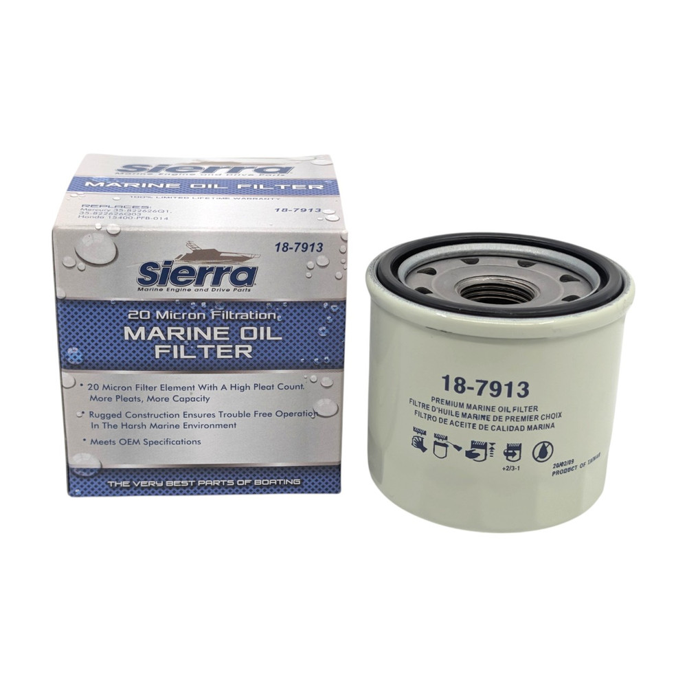 Sierra 18-7913 Mercury Outboard 35-8M0162832 Oil Filter - thread and gasket detail