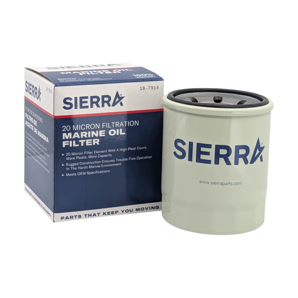 Sierra 18-7914 Mercury Outboard 35-8M0162830 & 35-8M0065104 Oil Filter - filter element front view