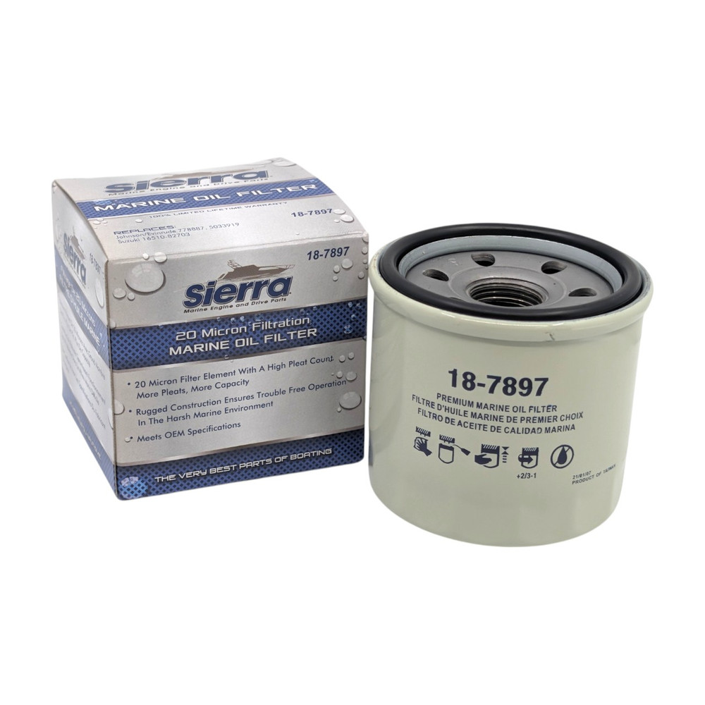 Sierra 18-7897 Suzuki Outboard 16510-92J00 & 16510-82703 Oil Filter - thread and gasket detail