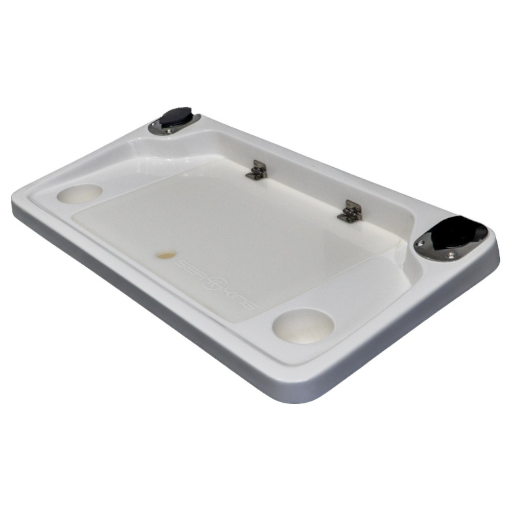SeaKing Large White Bait Board with Moulded Cup Holders