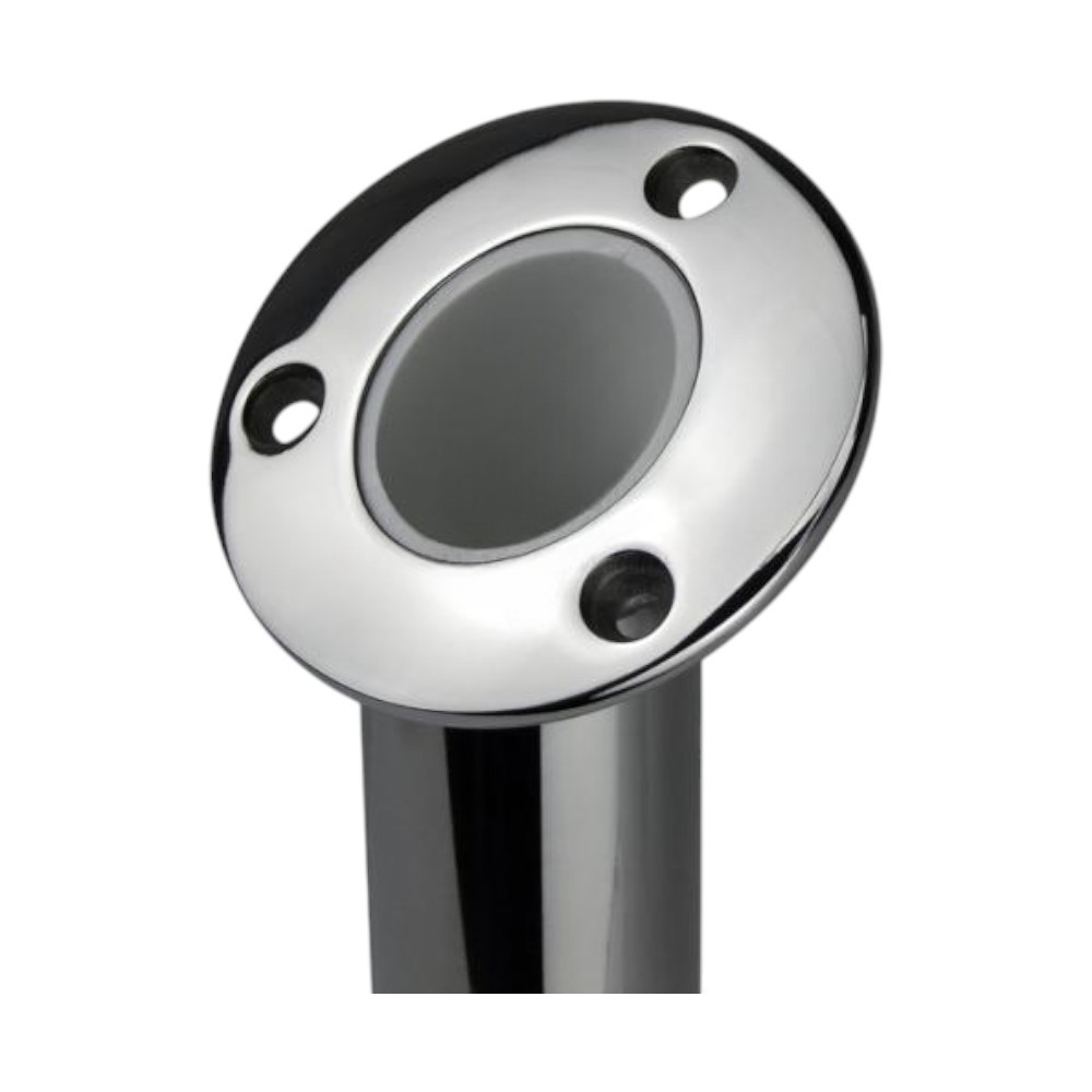Heavy-duty 316G stainless steel Relaxn rod holder with 6mm gimbal pin and angled 30° shaft for offshore fishing