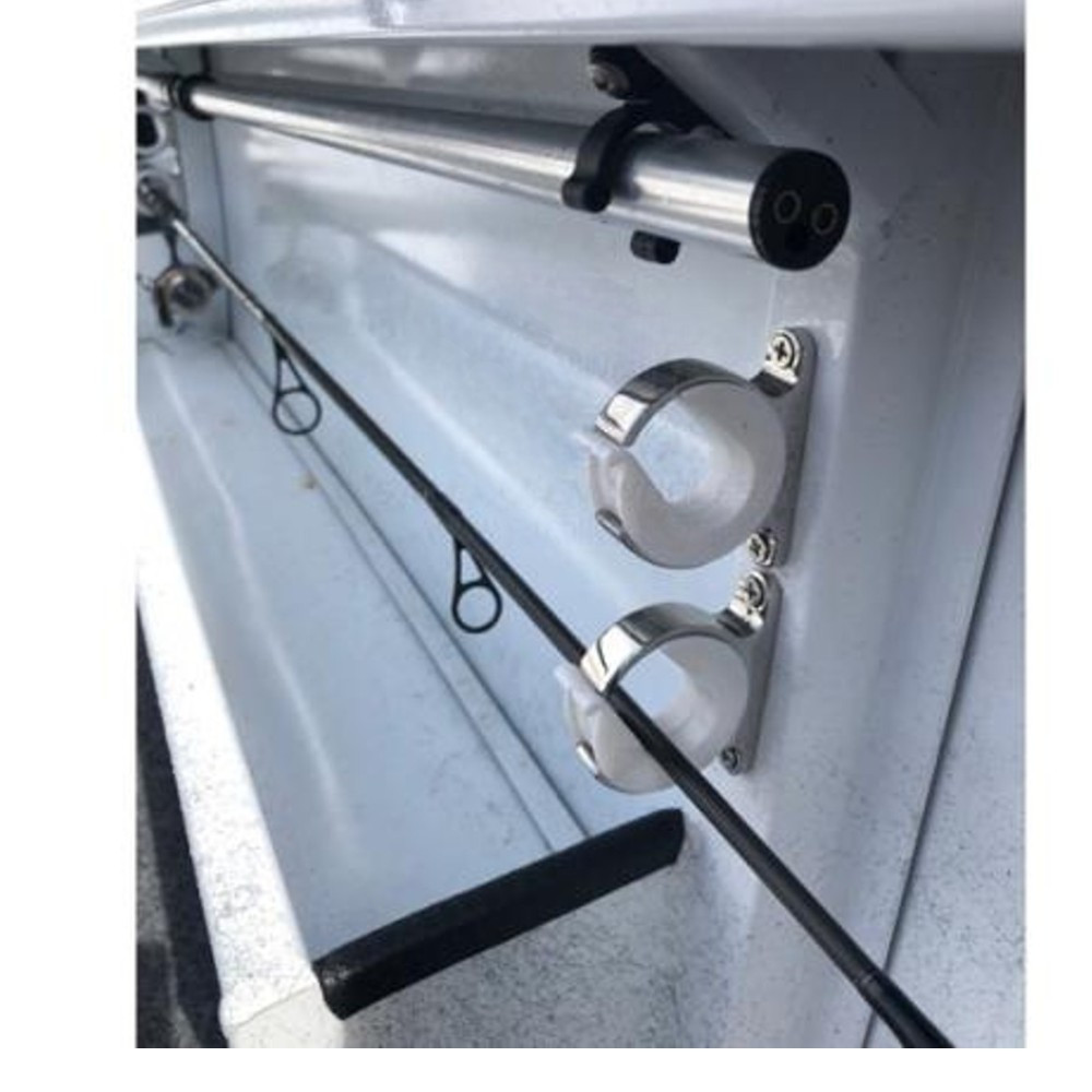 Durable 316G stainless steel and nylon rod hangar by Relaxn for vertical or horizontal rod placement