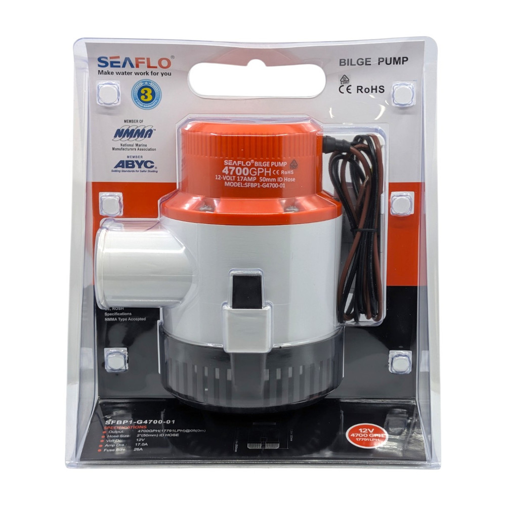 Seaflo 4700GPH 12V Bilge Pump 2" Outlet