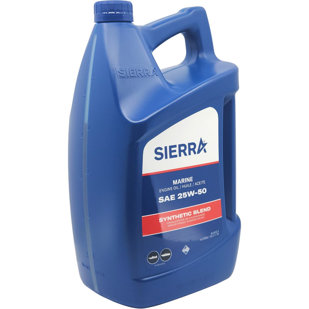 Sierra 18-9552-3 Mercury Outboard 25W-50 FC-W Semi Synthetic Oil 4L - product packaging detail