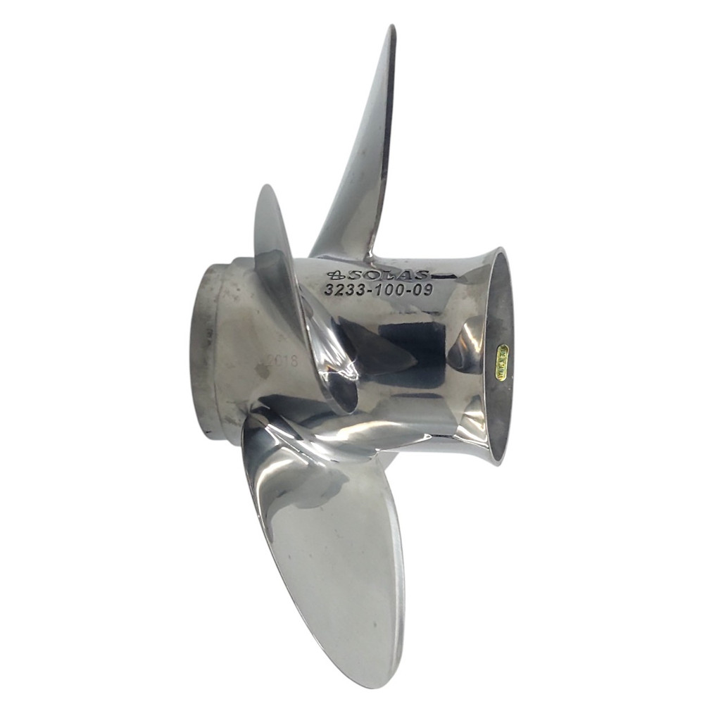 Stainless steel propeller with large ear blades for reliable thrust and durability