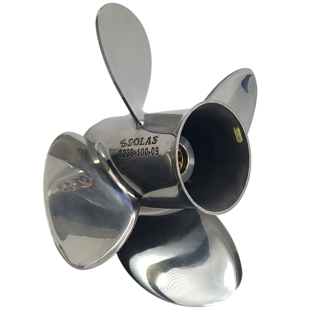 Mercury 25-30HP Stainless Steel 4 Blade Propeller Replacement Solas HR Titan 4 (3 Pitch Options)