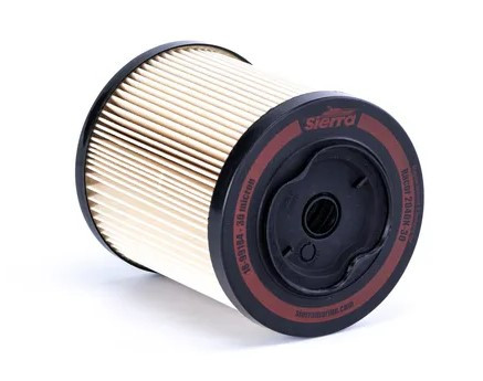Sierra 18-99184 Racor Style 2040PM 30 Micron Fuel Water Separating Filter - filter label and sealing surface