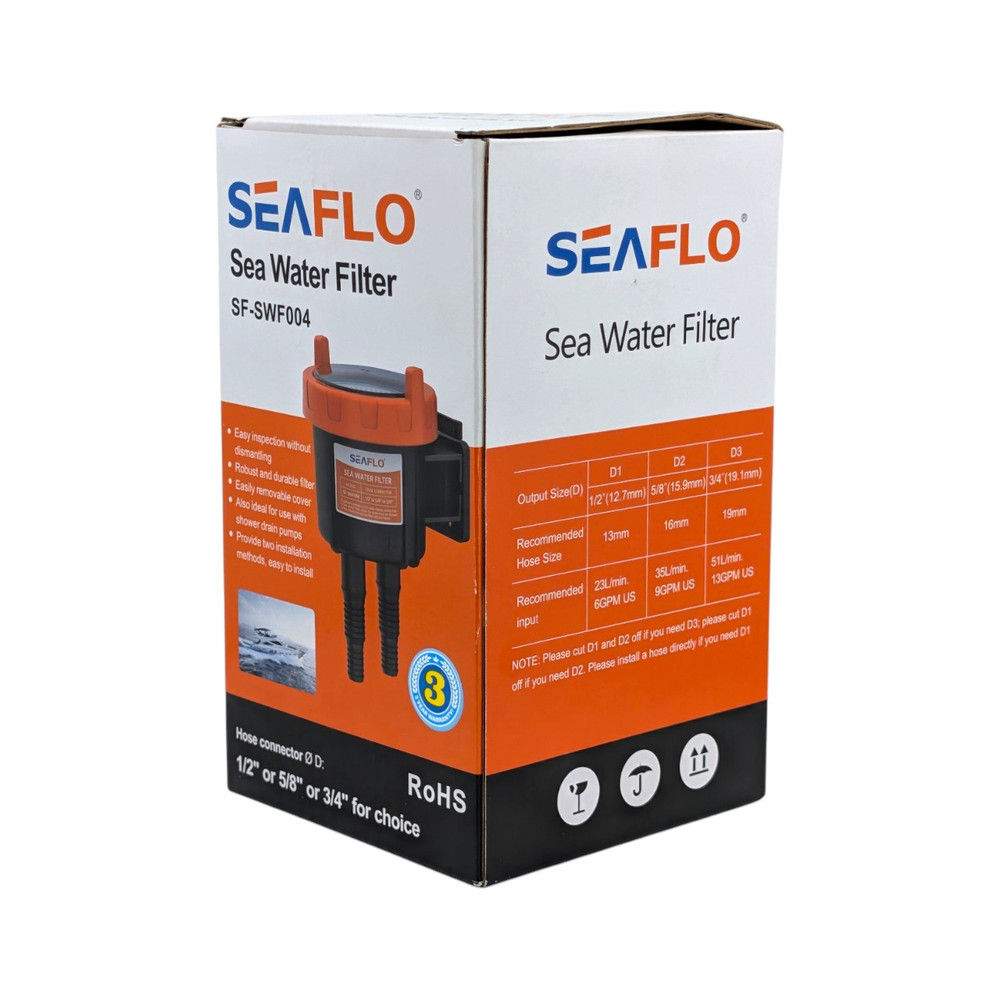 Seaflo 1/2, 5/8 and 3/4" Inlet Sea Water Strainer