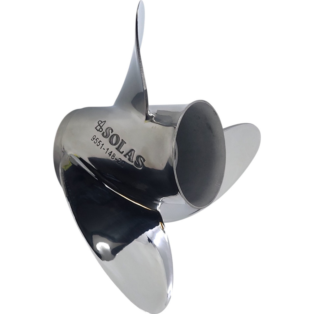 Evinrude 40-140HP Rubex HR3 Stainless Steel LH Propeller side profile