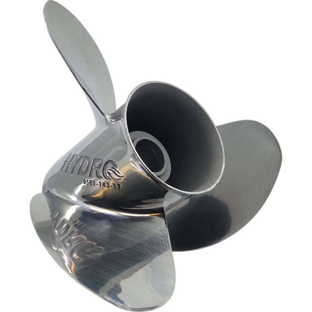 Evinrude 90-300HP Rubex Hydro Stainless Steel RH Propeller front view