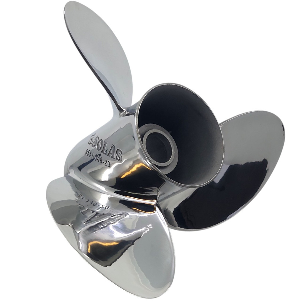 Johnson 45-140HP Rubex HR3 left-hand stainless steel propeller with 3 pitch options