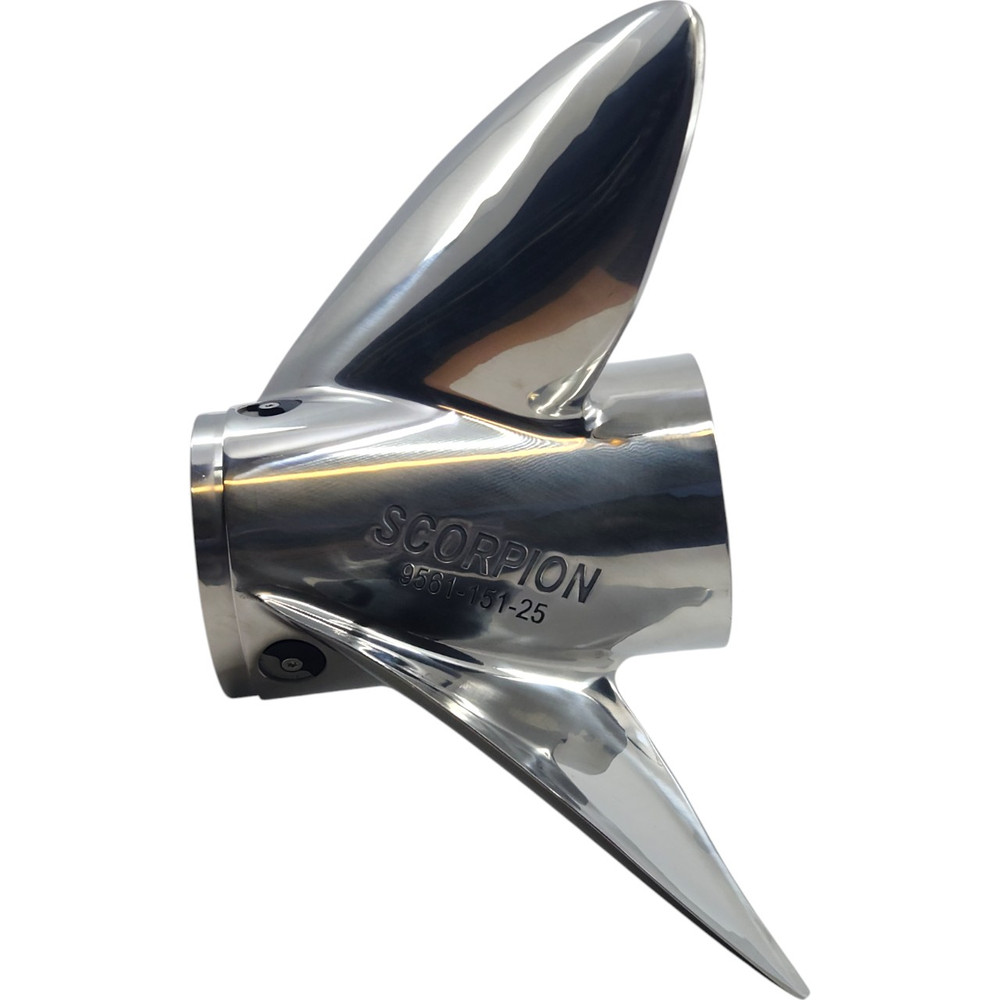 High performance Johnson 90-300HP propeller with high rake and cupped blades