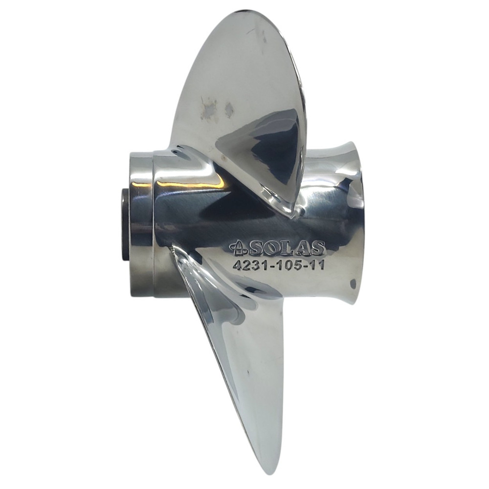 Solas New Saturn stainless steel 3-blade propeller for Parsun 10 Spline outboards