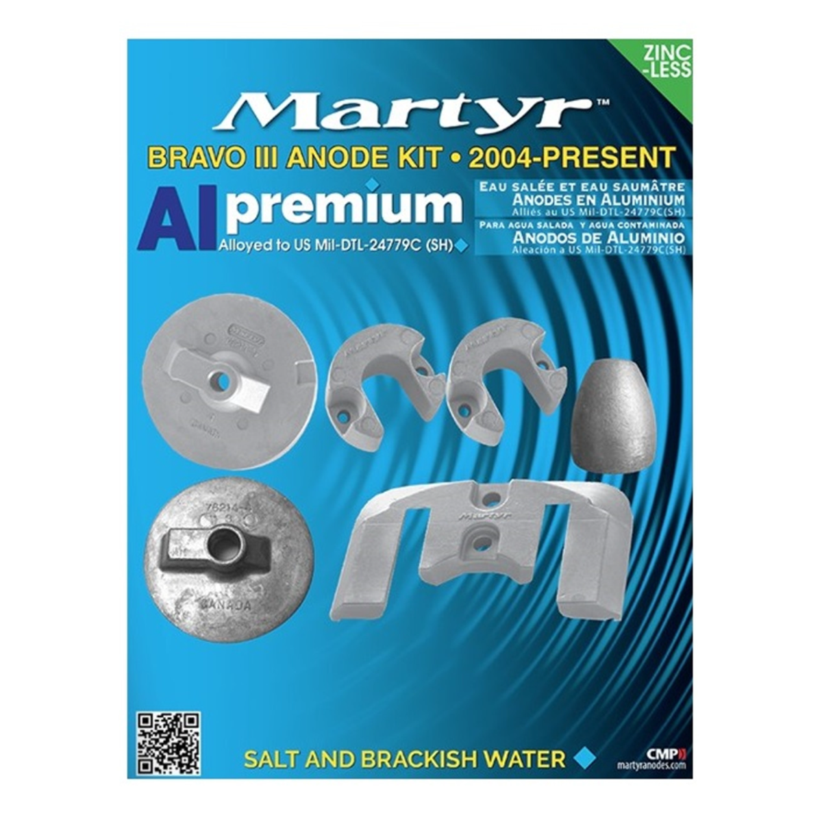 Martyr CMBRAVO1KITA Anodes Bravo 1 Anode Kit Aluminum Martyr CMBRAVO1KITA Anodes Bravo 1 Anode Kit Aluminum