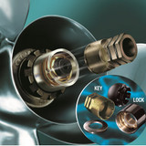 Propeller theft prevention lock for sterndrives and outboards