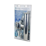 Polished 304G stainless steel clamp-on rod holder by Relaxn for secure and precise rod placement