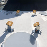 AquaChocks foredeck chocks installed on a yacht foredeck