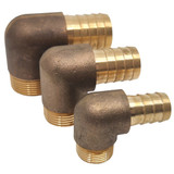 Bronze Hose Tail Elbows 3/8" up to 3" Bronze Hose Tail Elbows 3/8" up to 3"