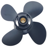 Durable 4-blade aluminium propeller with traditional rubber hub for small Mariner outboards