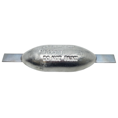 CM3-93-15S - Oval Anode With 295mm Strap Zinc 208 x 76 x 38mm