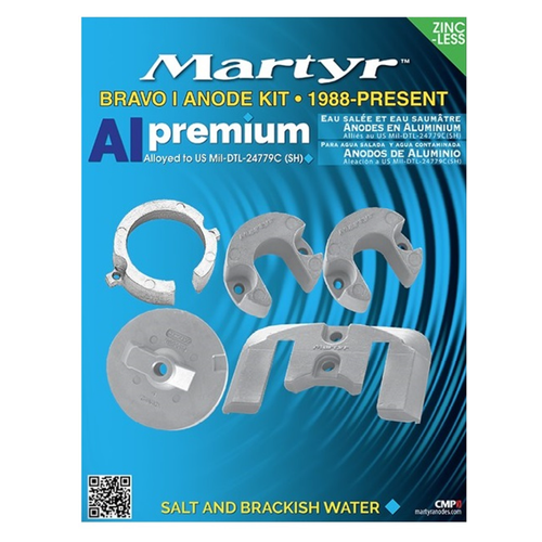 Aftermarket Mercruiser 888758Q02 Bravo 1 Aluminium Anode Kit Martyr CMBRAVO1KITA