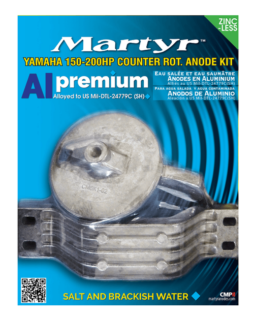 Aftermarket Yamaha 150-200HP Counter Rotation Aluminium Anode Kit Martyr CMY150CRKITA