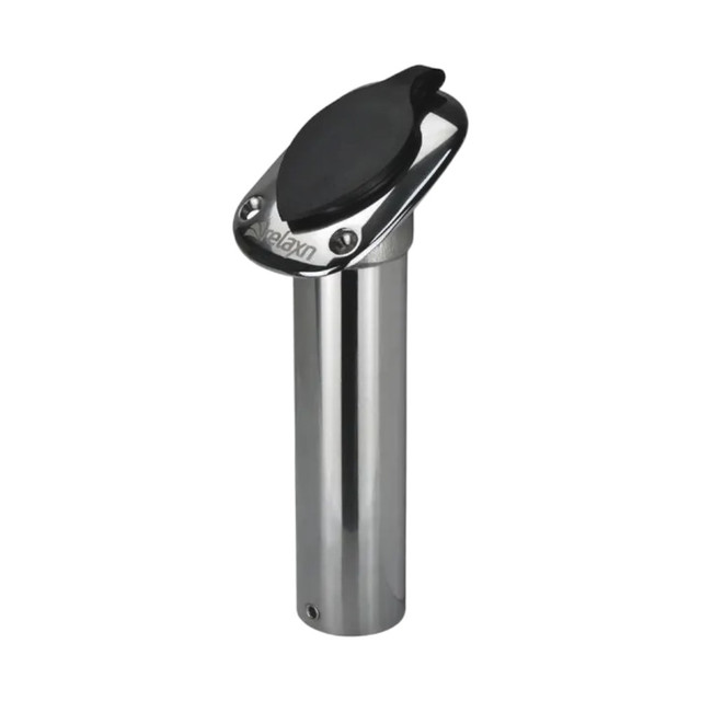 Relaxn Heavy Duty Stainless Steel Rod Holder with oval top and 30° angled shaft for marine use