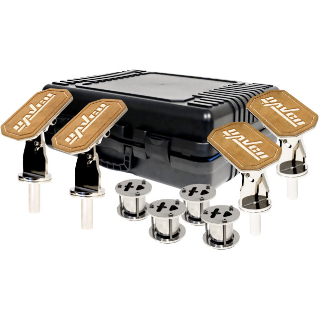 AquaChocks Swim Platform Mount Complete Kit with chocks, straps, mounts and storage case