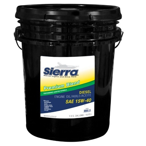 Sierra 18-9553-5 15W-40 Diesel CI-4 Oil Mineral 18.95L - rear label and specifications