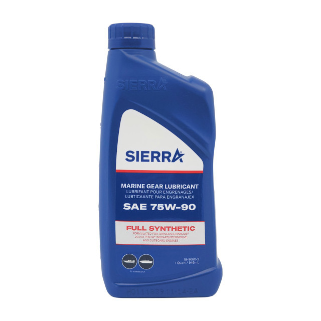 Sierra 18-9680-2 Full Synthetic 75w90 Gear Oil 946ml - front container and product label