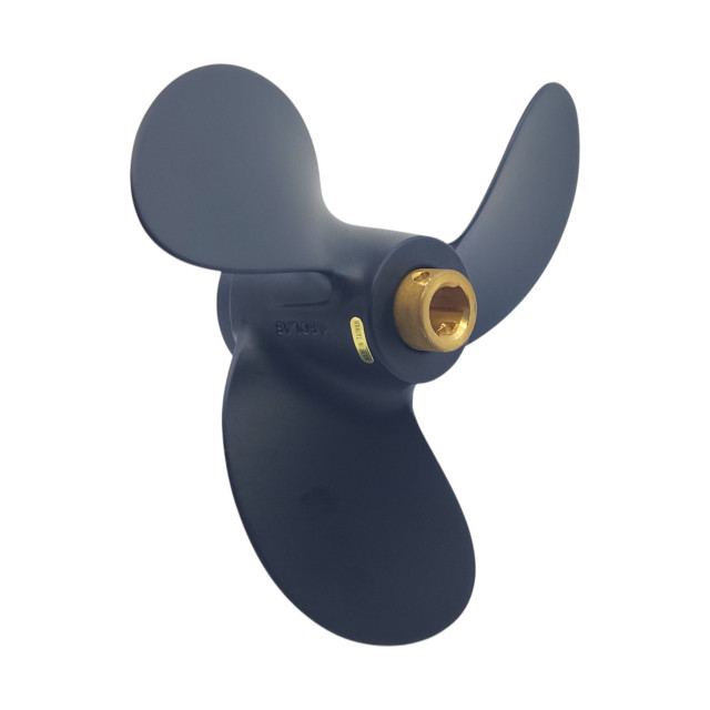 Evinrude 4-8HP Pin Drive Amita 3 Aluminium Propeller front view Evinrude 4-8HP Pin Drive Amita 3 Aluminium Propeller front view