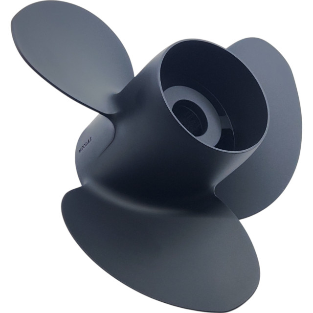 Evinrude 40-140HP Rubex 3 Blade High Thrust Aluminium Propeller front view Evinrude 40-140HP Rubex 3 Blade High Thrust Aluminium Propeller front view