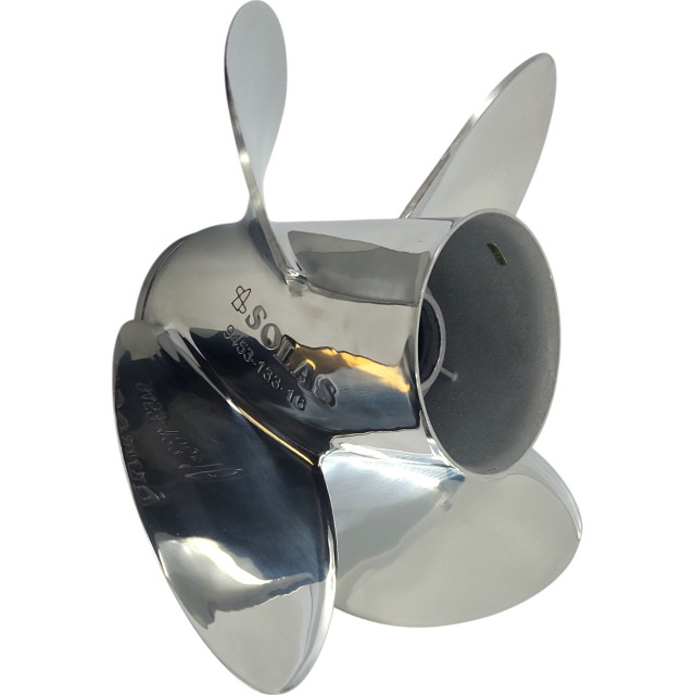 Johnson 45-140HP Rubex HR 4 right-hand stainless steel propeller with 6 pitch options Johnson 45-140HP Rubex HR 4 right-hand stainless steel propeller with 6 pitch options