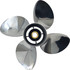 High-performance stainless steel propeller with cupped blade design for acceleration and speed